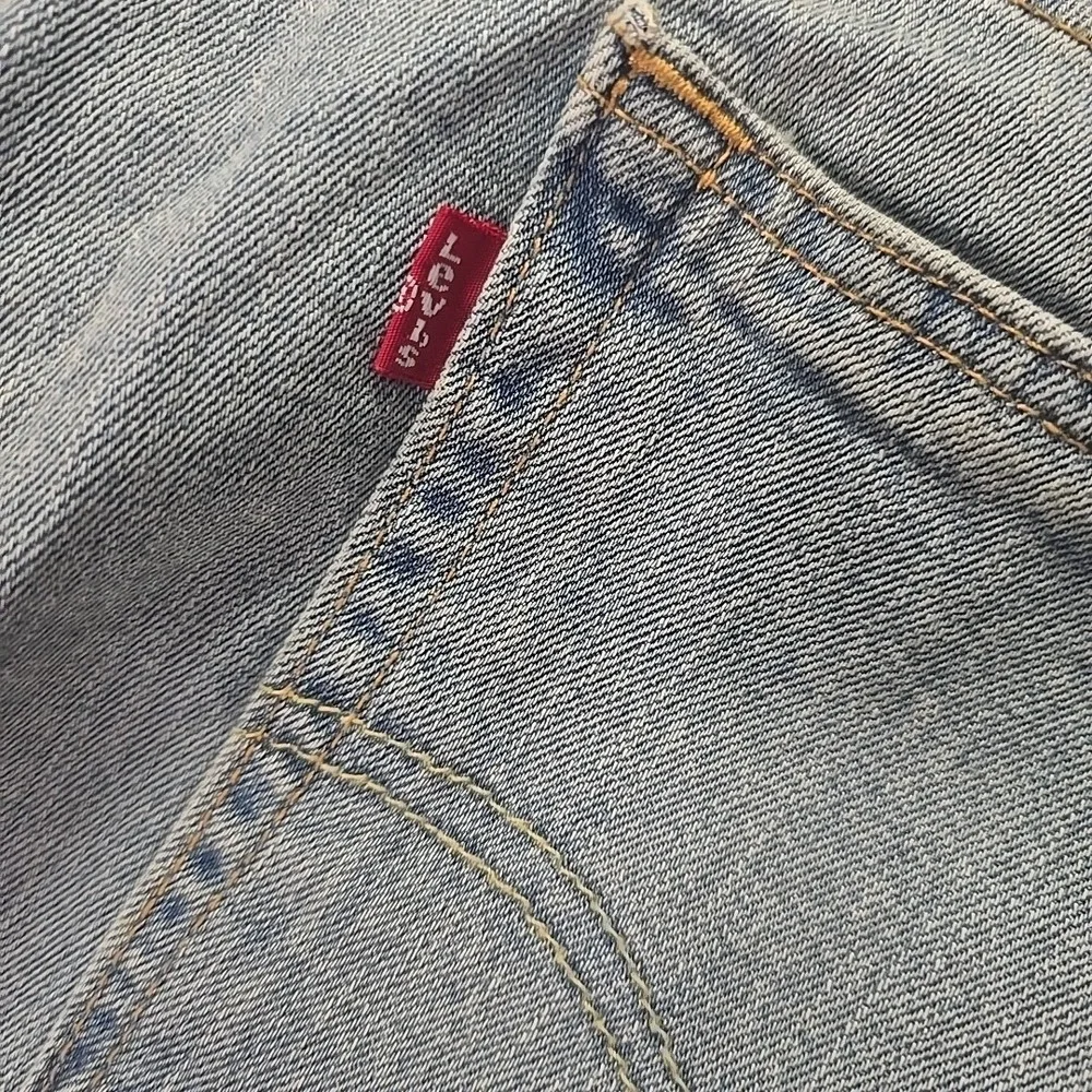Levis‎ 505 Jeans Mens 40x30 Blue Light Wash Straight Stretch WaterLess Denim